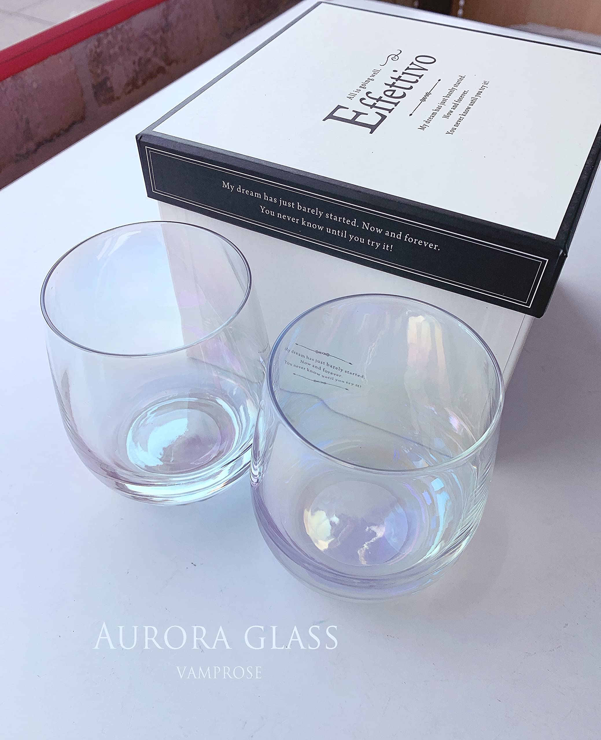 Amazon | オーロラグラス クリア ペアセット(2個)スタイリッシュで Amazon | オーロラグラス クリア ペアセット(2個)スタイリッシュで
